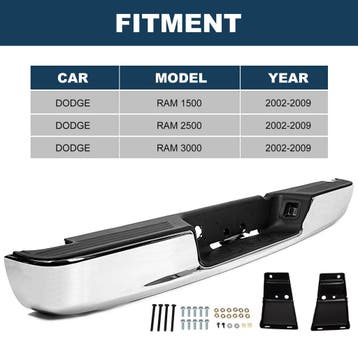 Bumper Rear Chrome 1500 02/08 2500 03/09, Ophalen of Verzenden, Nieuw