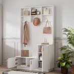 Moderne Witte Halmeubelset met Bank en Kapstokrek, Verzenden, Nieuw