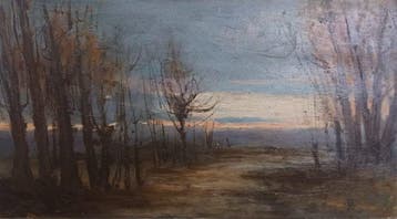 Napoleone Parisani (1854-1932) - Paesaggio con bosco