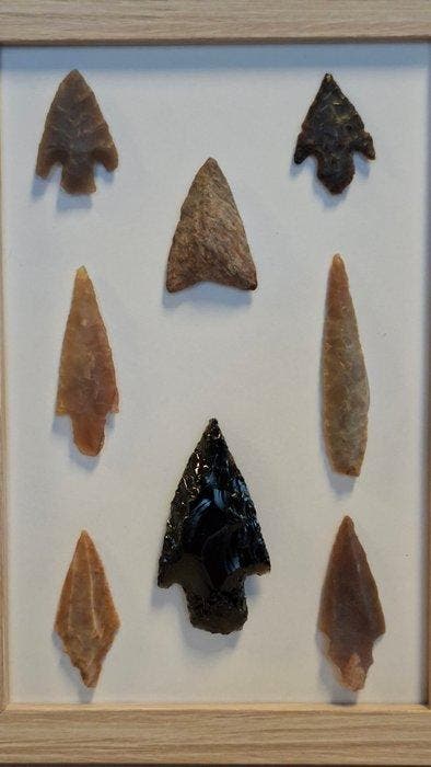 Afrika Steen neolithisch-archeologische pijlkop van, Verzamelen, Mineralen en Fossielen