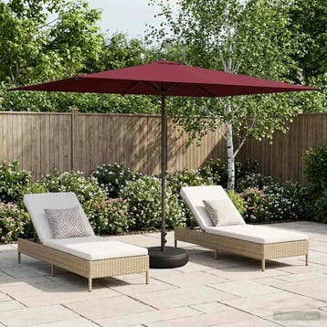 vidaXL Tuinparasol met Basis 200 x 300 cm Polyester, Verzenden, Nieuw, 1 tot 2 meter