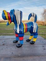 Beeld, Standing Cartoon dog white - 40 cm - polyresin