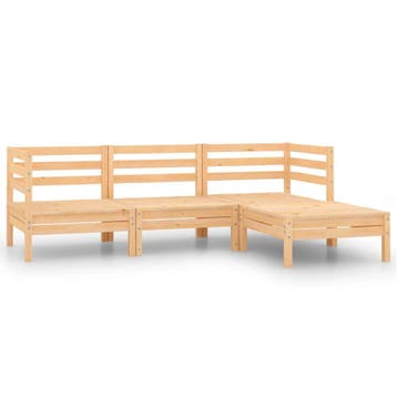 vidaXL 4-delige Loungeset massief grenenhout, Verzenden, Nieuw, Loungeset