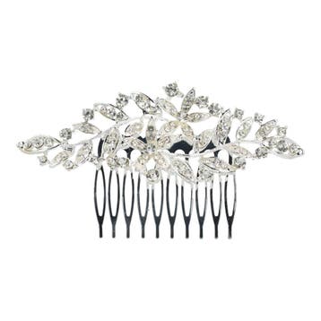 Haarspeld Sierkam Opsteekkam 11cm - Bloem Bladvorm - Strass, Nieuw