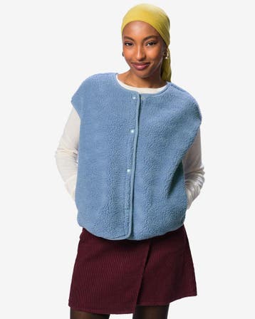HEMA Damesgilet Odi teddy blauw, Verzenden, Nieuw