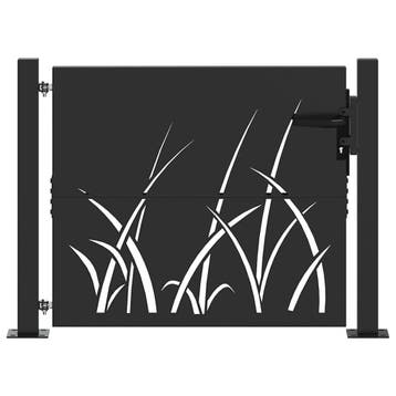 Tuinpoort 110x105cm Zwart | Retourdeal 41% Korting, Ophalen of Verzenden, Zo goed als nieuw, Tuinhek, Overige materialen