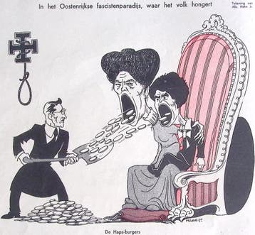 Spotprent over de Habsburg in Oostenrijk (lijst optie), Antiek en Kunst, Verzenden