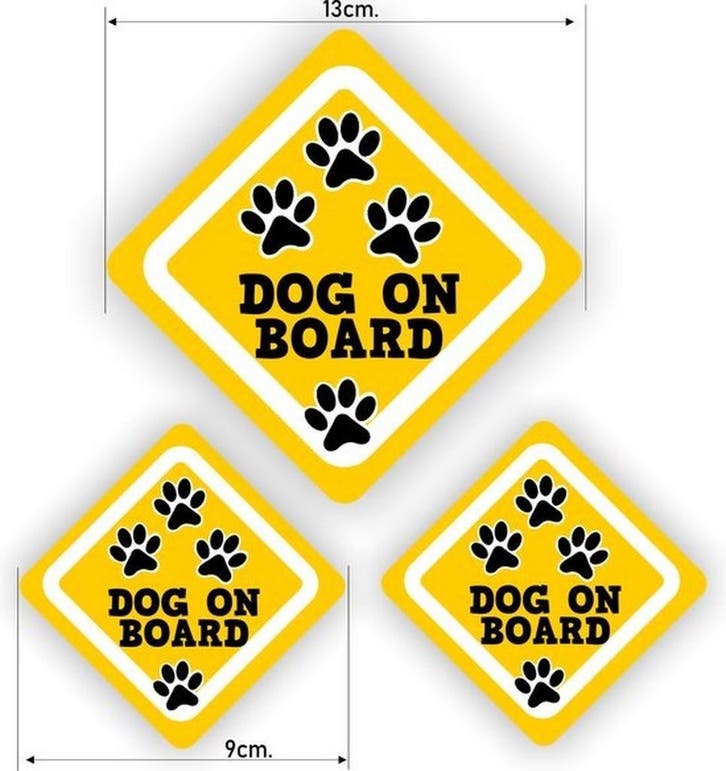 Dog on Board autosticker set (907.43), Auto diversen, Autostickers, Verzenden