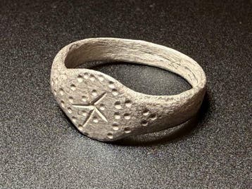 Middeleeuwen, kruisvaardersperiode Zilver Symbolische Ring