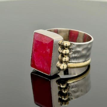 Zilver - Ring - Ruby