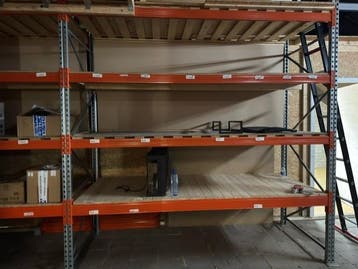 Magazijnstelling 280 lang 2 stuks voor werkplaats magazijn, Ophalen