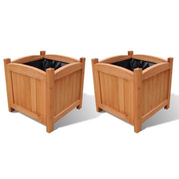 Plantenbakken set 2st 30x30cm | Retourdeal 40% Korting, Tuin en Terras, Bloembakken en Plantenbakken, Minder dan 60 cm, Vierkant