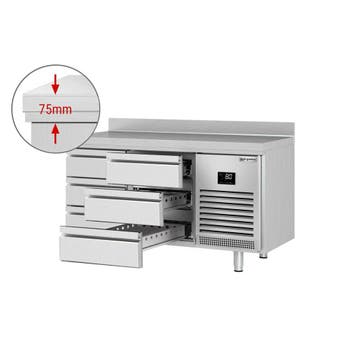 GGM Gastro | Koelwerkbank PREMIUM PLUS - 1468x600mm - met 6, Verzenden, Nieuw in verpakking, RVS Meubilair