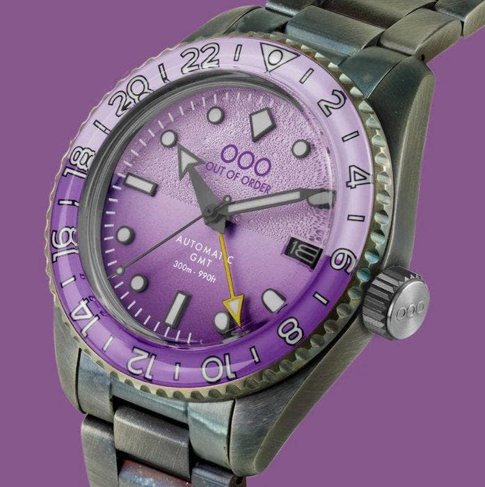 Out of Order - DARK VIOLET AUTOMATIC GMT - ULTRA DISTRESSED, Sieraden, Tassen en Uiterlijk, Horloges | Heren