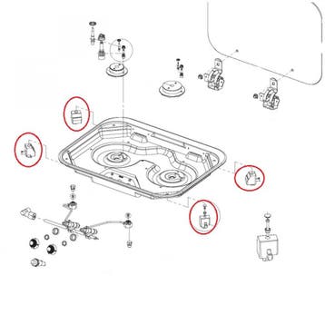 Dometic montageset kookplaat (4 st), Caravans en Kamperen, Camper-accessoires, Ophalen of Verzenden, Nieuw