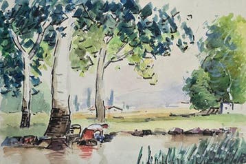 Joan Augé Solé (1927) - Paisaje de serenidad, Antiek en Kunst