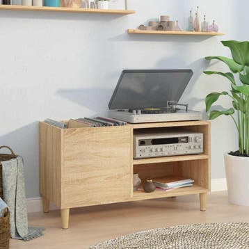 vidaXL Platenkast 84,5x38x48 cm bewerkt hout sonoma, Verzenden, Nieuw