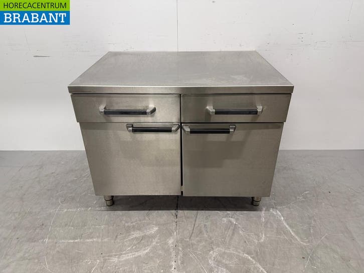 RVS Werkkast Kast 2 klapdeuren en 2 laden 105 cm Horeca, Zakelijke goederen, Horeca | Keukenapparatuur, Gebruikt, Ophalen of Verzenden