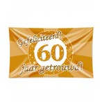 Gevelvlag 60 Jaar Getrouwd Goud (150x90cm), Hobby en Vrije tijd, Ophalen of Verzenden, Nieuw