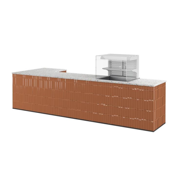 Hoektoonbank TONNY 7 | 380x140cm | Terracotta & terrazzo, Zakelijke goederen, Kantoor en Winkelinrichting | Winkel en Inventaris
