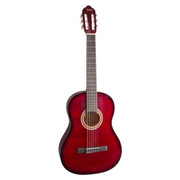 Valencia VC103RDS Klassieke Gitaar 3/4 Red Hoogglans, Ophalen of Verzenden, Nieuw