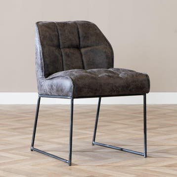 50% Korting: Industriële eetkamerstoel Abel antraciet, Huis en Inrichting, Stoelen, Ophalen, Industrieel, Modern, Zo goed als nieuw