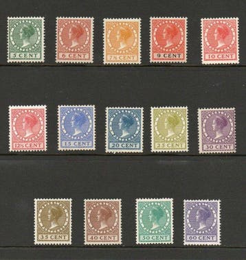 Nederland 1924/1926 - Koningin Wilhelmina (zonder watermerk), Gestempeld