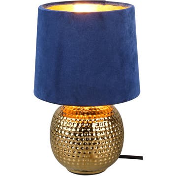 LED Tafellamp - Trion Sofia - E14 Fitting - Rond - Mat Blauw, Ophalen of Verzenden, Nieuw, Keramiek, Overige fittingen