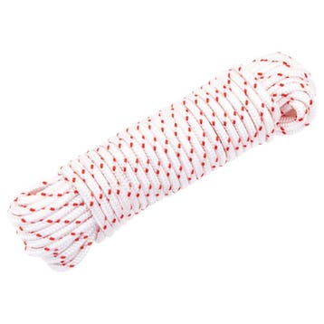 vidaXL Trekkoord startkoord wit en rood Ø4 mm 10 m nylon, Verzenden, Nieuw