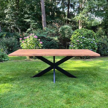 Rechthoekige tuintafel met stalen kruispoot -  260, Tuin en Terras, Tuintafels, Ophalen of Verzenden, Nieuw