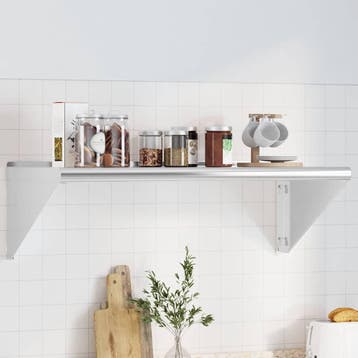 vidaXL Wandschap 100x45x31 cm roestvrijstaal zilverkleurig, Verzenden, Nieuw