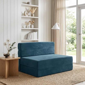 vidaXL Vouwbare Bankbed Blauw 70 x 72 x 60 cm Stof, Verzenden, Nieuw, Stof, Minder dan 150 cm