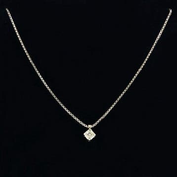 Halsketting - 18 karaat Witgoud - 0.15ct. tw. Diamant, Nieuw