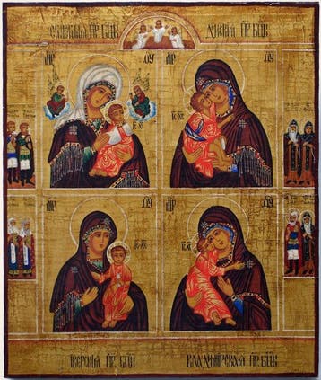 Icoon - Russisch-orthodoxe icoon Vierdelige Icoon van de