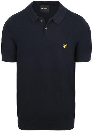 Lyle and Scott Poloshirt Knitted Navy maat M Heren, Nieuw, Lyle and Scott, Verzenden, Maat 48/50 (M)