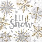 Kerst Servetten Let It Snow (16st), Ophalen of Verzenden, Nieuw