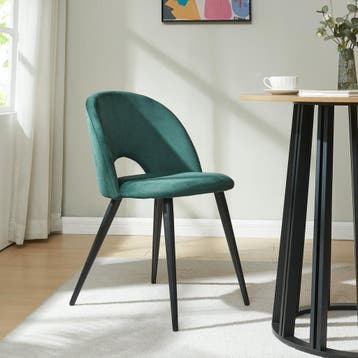 Eetkamerstoelen Karijo set van 6 fluweel 77x50x55 cm donkerg, Verzenden, Nieuw