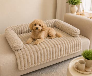 Corduroy Bankdeken Beige M – 85 × 78 cm| Luxe Bankbescher, Ophalen of Verzenden, Nieuw, Overige