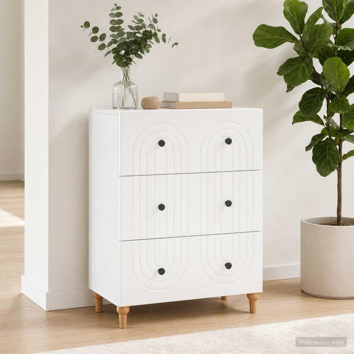 vidaXL Ladenkast Wit 66 x 34,5 x 90 cm Bewerkt hout, Huis en Inrichting, Kasten | Overige, Nieuw, Verzenden