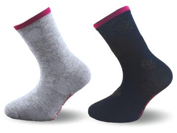 2 Paar meisjessokken met Glitters - Grijs/Zwart, Verzenden, Nieuw
