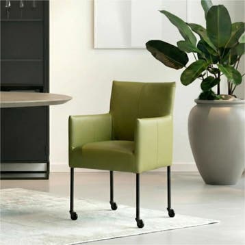 Leren eetkamerstoel Desire - Toledo Apple Green (groen) -, Overige kleuren, Bohemian, Industrieel, Modern, Scandinavisch, Nieuw