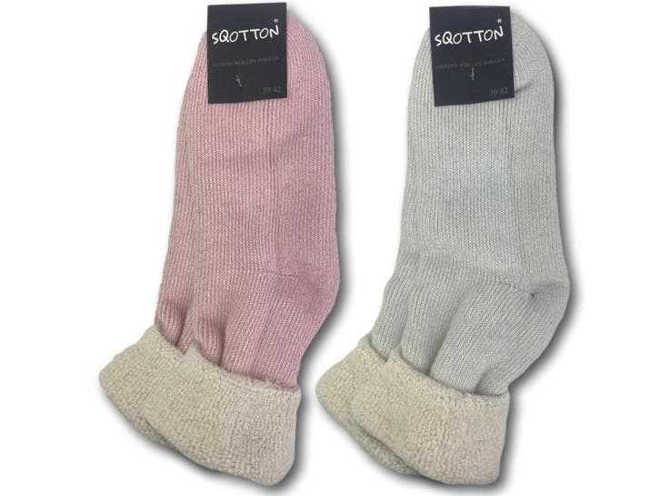 2 paar Merinowollen Huissokken - Sloffen - Roze-Blauw, Kleding | Heren, Sokken en Kousen, Verzenden