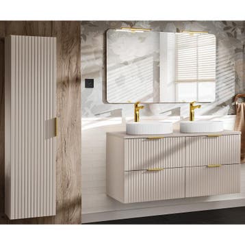 Badkamermeubel Polaris Uno Beige 120CM (Badkamermeubels), Ophalen of Verzenden, Nieuw