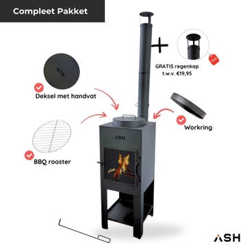 ASH® - Stoke - Tuinhaard met BBQ, Verzenden, Nieuw