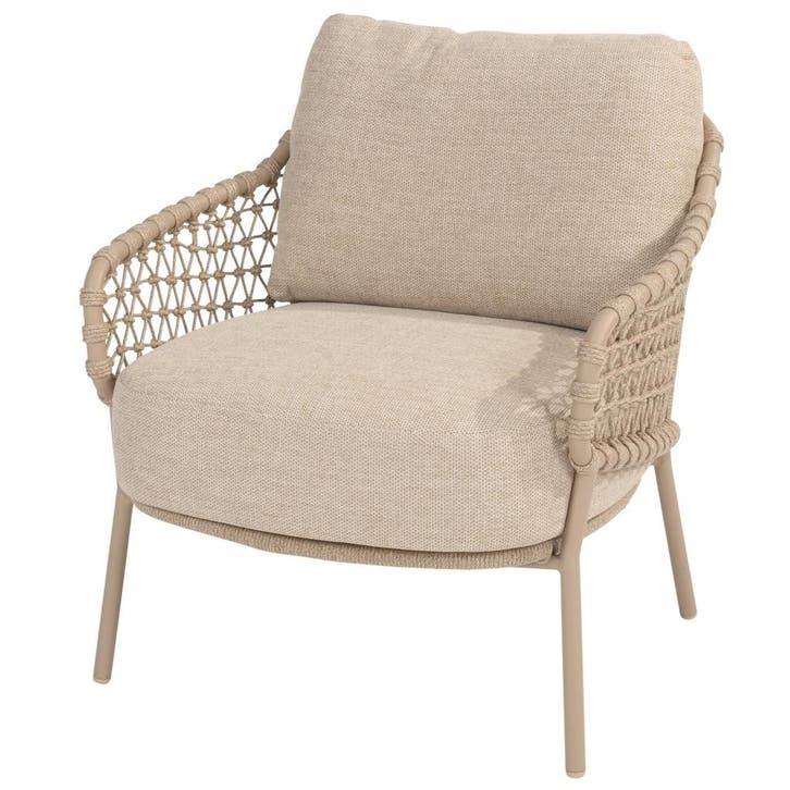 Sardinia low dining tuinstoel latte 4 Seasons Outdoor, Tuin en Terras, Tuinstoelen, Nieuw, Ophalen of Verzenden