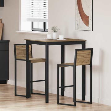 vidaXL Staande Bartafel Bewerkt hout Vierkant, Huis en Inrichting, Verzenden, Nieuw