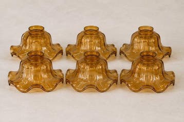 Lamp ornament (6) - Glas - Amber Glass – Wavy Tulip