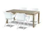 hartman tuinset sophie studio wit met old teak tafel 180, Nieuw, Overige materialen, Tuinset