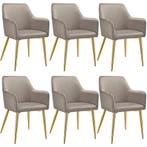 Eetkamerstoel Avane, fluweellook, gestoffeerd - taupe, Set v, Verzenden, Nieuw