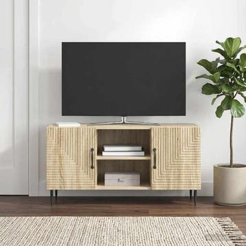 vidaXL TV-kast Sonoma Eiken 102 x 34,5 x 50 cm Bewerkt hout, Minder dan 50 cm, Verzenden, Nieuw, Minder dan 100 cm